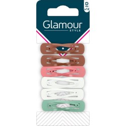 GLAMOUR Barrettes Multicolores PARIS les 12 barrettes