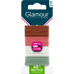 GLAMOUR Elastiques Semi-Epais Multicolores PARIS les 30 élastiques