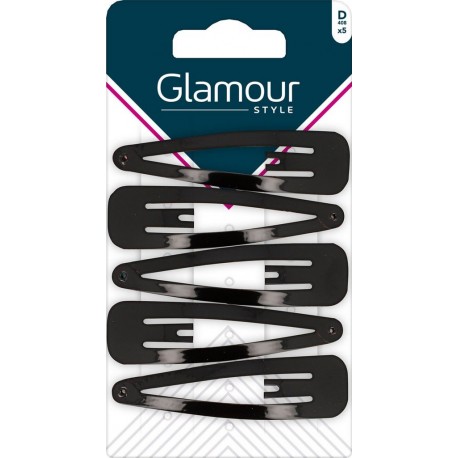 GLAMOURS PARIS Barrettes Noir les 5 barrettes