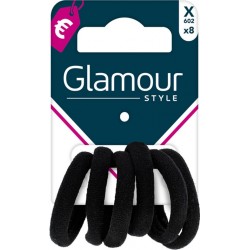 GLAMOUR Elastiques en Mousse Noir PARIS les 8 élastiques