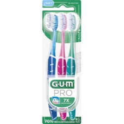 GUM Brosse à Dents Pro Souple lot de 3 brosses à dents