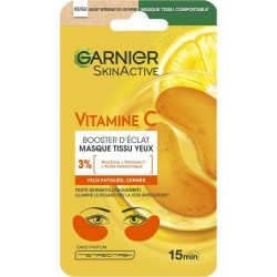 GARNIER Masque Yeux Tissu Vitamine C Booster d'Eclat SKINACTIVE le masque