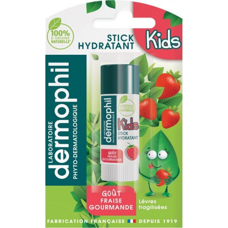 DERMOPHIL Stick À Lèvres Hydrate Et Protège Goût Fraise Gourmande Kids (GMS) le stick à lèvres