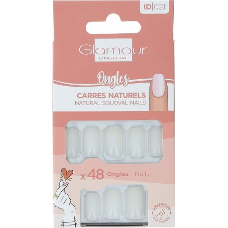 GLAMOUR Faux Ongles formes Carré Naturel ONGLERIE faux ongles