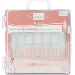 GLAMOUR Faux Ongles formes Ovales French Manicure ONGLERIE faux ongles