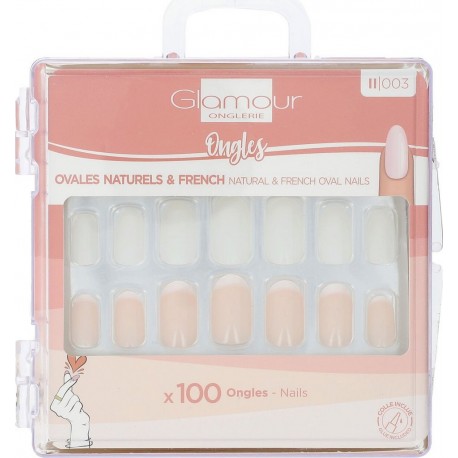 GLAMOUR Faux Ongles formes Ovales French Manicure ONGLERIE faux ongles