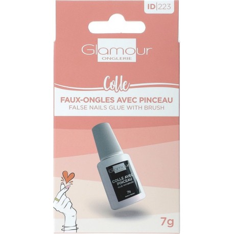 GLAMOUR Colle avec Pinceau pour Faux Ongles BEAUTE la colle de 7g