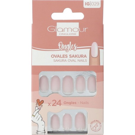 GLAMOUR Faux Ongles Ovales Sakura BEAUTE 24 pièces