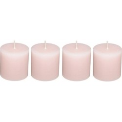 Clair Lot De 4 Bougies Votives rustic 4,5cm Rose Clair