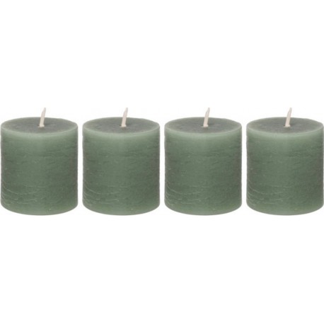 NC Lot De 4 Bougies Votives rustic 4,5cm Vert Eucalyptus