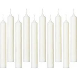 NC Lot De 10 Bougies Bâton basic 16cm Ivoire