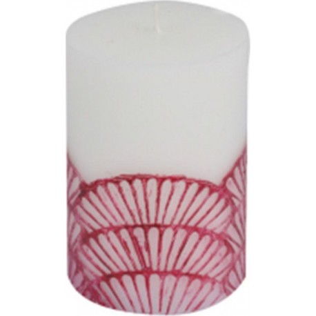 Bougie Pilier Déco mermaid 10cm Fuchsia & Blanc