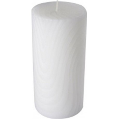 Bougie Pilier Déco Embossée santan 14cm Blanc