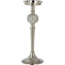 NC Bougeoir Design sphère Diamant 31cm Argent