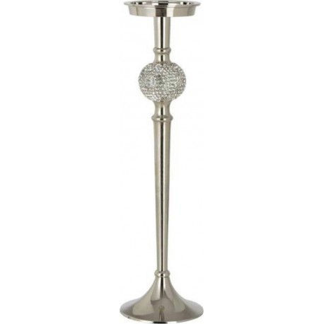 NC Bougeoir Design sphère Diamant 41cm Argent