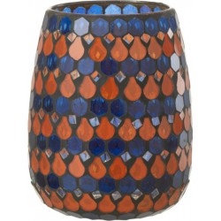 NC Photophore Design Goutte african Desire 16cm Orange & Bleu