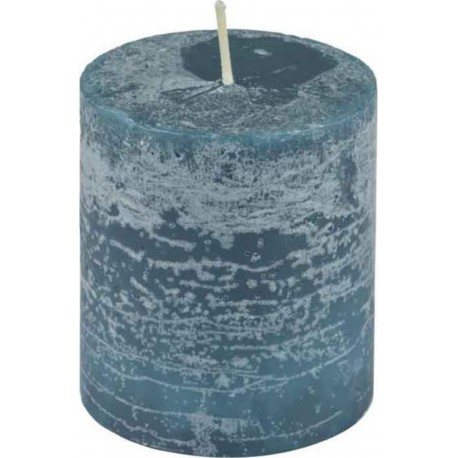 NC Bougie Pilier Déco rustique 7cm Bleu Paon