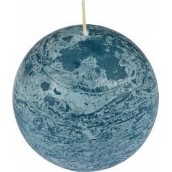 NC Bougie Boule Déco rustique 7cm Bleu Paon