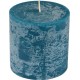 NC Bougie Pilier Ronde Déco rustique 10cm Bleu Paon