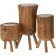 NC Lot De 3 Bougies En Bois trepied 25cm Naturel