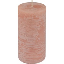 NC Bougie Pilier Déco rustique 13cm Rose Poudré