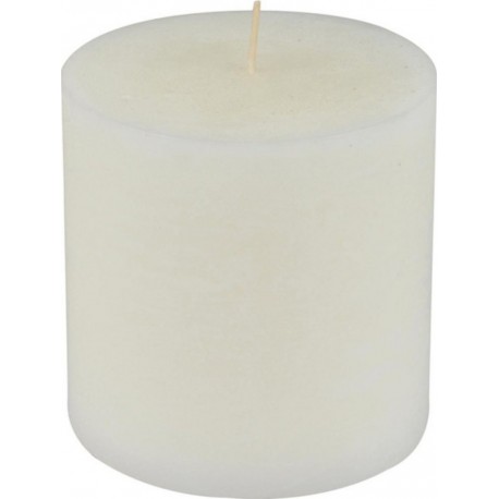 Bougie Pilier Ronde Déco rustique 10cm Blanc