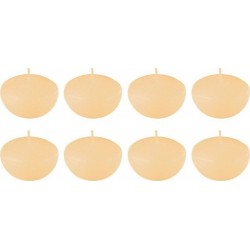 NC Lot De 8 Bougies Chauffe-plat flottante 6cm Beige