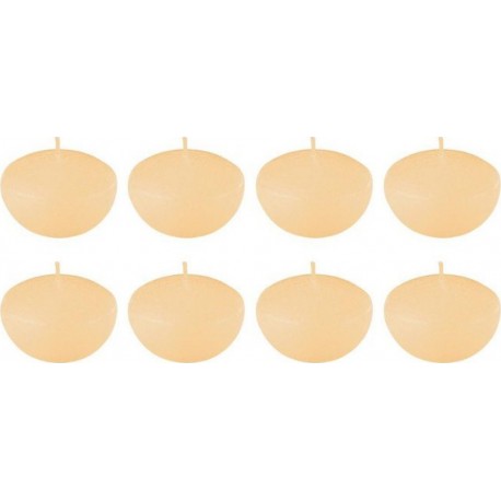 NC Lot De 8 Bougies Chauffe-plat flottante 6cm Beige