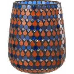 NC Photophore Design Goutte african Desire 21cm Orange & Bleu