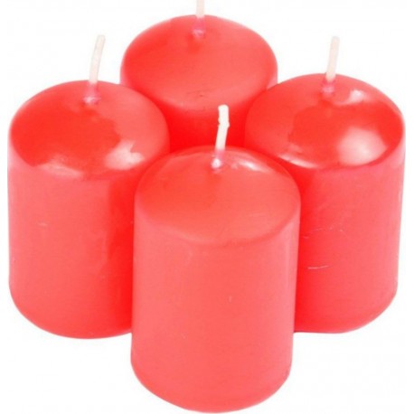 NC Lot De 4 Bougies Parfumées Piliers essentiel 6cm Fraise