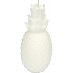 Bougie Déco ananas Tropical 20cm Blanc