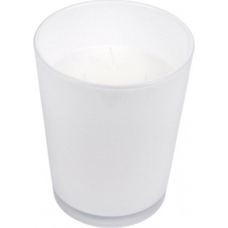 Bougie En Verre Parfumée Design élégant 16cm Blanc