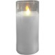 Clair Bougie Ronde Led verrine 20cm Gris Clair