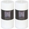 Ensemble De 2 Bougies Cylindriques Blanches Rustiques
