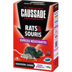 NC Raticide Rats & Souris Pat'appât Espèces Résistantes , Boite De 150grs (15x10