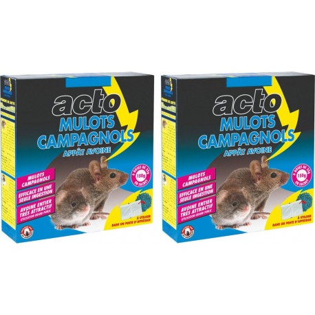 NC Acto Mulots & Campagnols Appât Avoine En Lot De 2