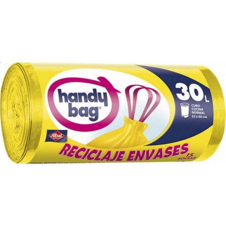 Albal Sacs À Ordures Handy Bag Jaune 30L 15 Unités