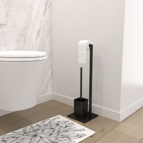 NC Brosse Wc Noir Mat Avec Socle Cuby Wc