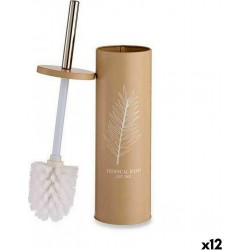 Brosse De Salle De Wc Tropical Bath Blanc Beige Acier Plastique 9,5 X 37,5 X 9,5 Cm (12 Unités)