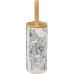 Brosse Wc Imprimée blackflora 38cm Blanc