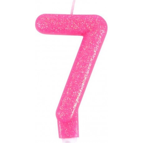 NC Bougie D Anniversaire Paillettes 7.5 Cm Chiffre 7