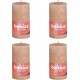 NC Bougies Pilier Rustiques Shine 4 Pcs 130x68 Mm Rose Brumeux Bolsius