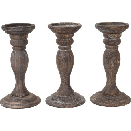 NC Lot De 3 Bougeoirs Chandelier Style Vintage Hauteur 24cm Marron 04_0002991