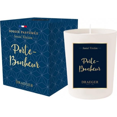 Draeger Bougie Parfumée En Verre Cire Végétale Porte-bonheur Bleu Foncé