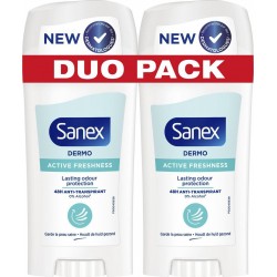 SANEX Déodorant Dermo Active Freshness Anti-Transpirant 48H lot de 2 stick de 65ml