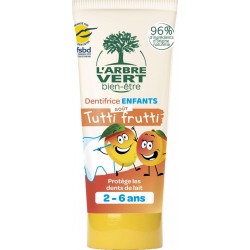 ARBRE VERT BIEN ETRE Dentifrice Enfant 2 à 6 ans saveur Tutti-Frutti L'ARBRE VERT BIEN-ETRE 50ml