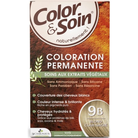 COLOR SOINS Coloration Permanente 9B Blond Clair Nacré 3CH COLOR&SOINS coloration