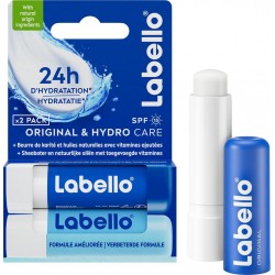 LABELLO Baume à lèvres Huiles Naturelles Original & Hydro Care lot de 2 sticks