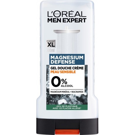 MEN EXPERT Gel Douche Homme Crème Peau Sensible Magnesium Défense 300ml