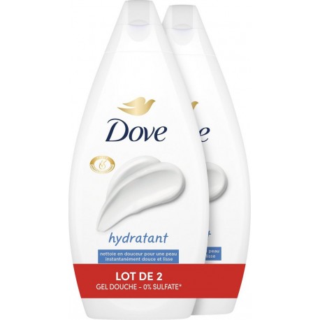 DOVE Gel Douche Hydratant lot de 2 flacons de 450ml